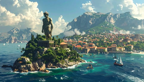 Vue marine de la cité de Gradsul - Serment Abyssal